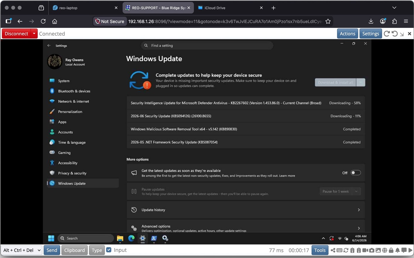 Blue Ridge Nexus remote support evidence