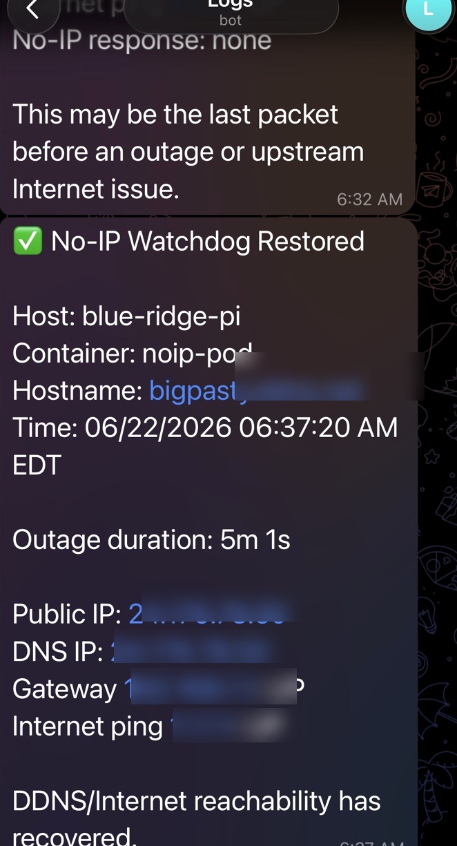 Blue Ridge Nexus Telegram alert notifications